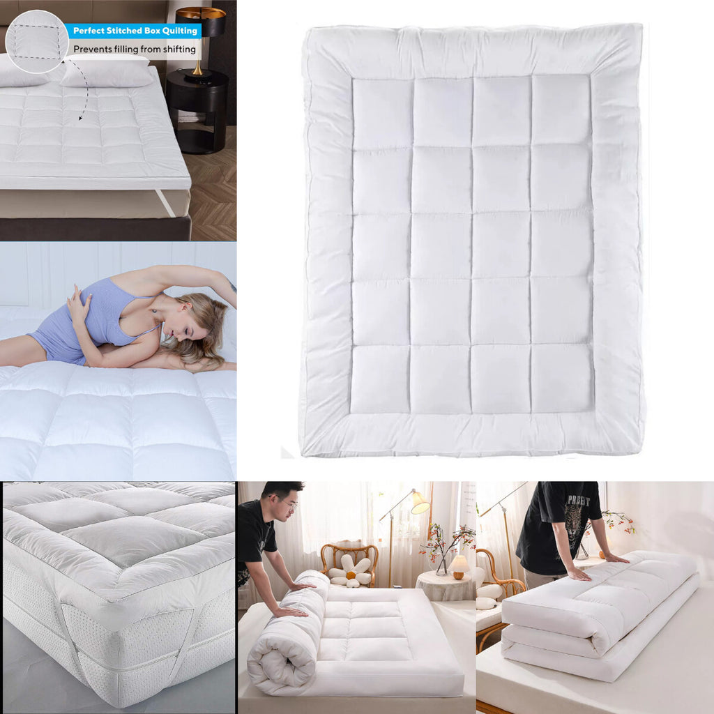 EXTRA DEEP MATTRESS TOPPER 4INCH / 10CM SINGLE DOUBLE KING SUPER KING BED SIZE