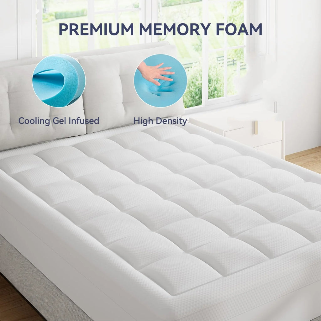 Plush 6Cm Bamboo Fibre Pillow Top Mattress Topper with Foam Core