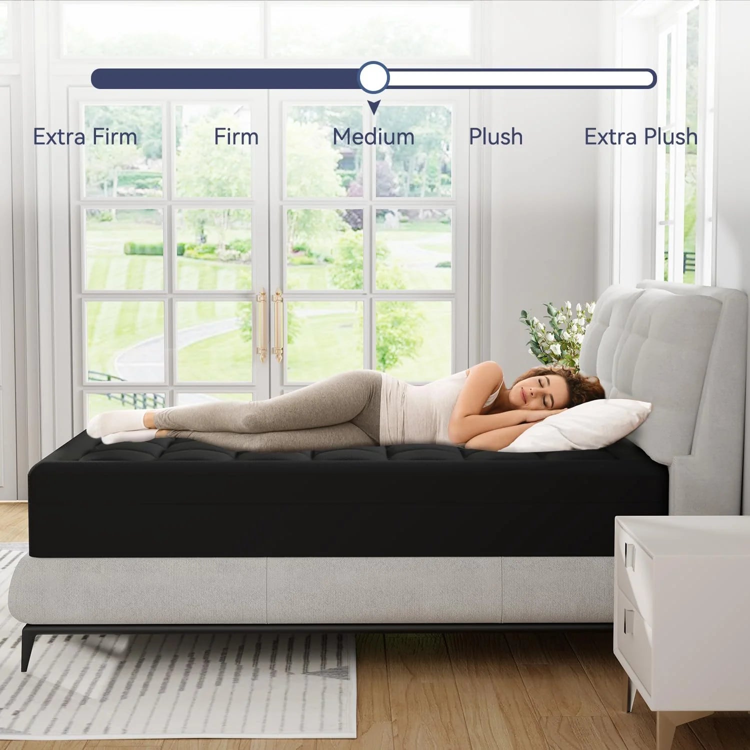 Plush 6Cm Bamboo Fibre Pillow Top Mattress Topper with Foam Core