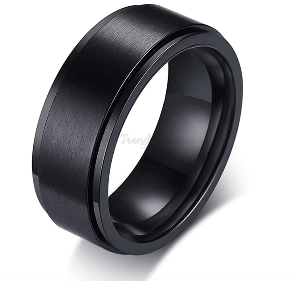 Anti-Anxiety Spinner Fidget Rotating Rings Men Women Band Stainless Steel Rings