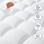 Plush 6Cm Bamboo Fibre Pillow Top Mattress Topper with Foam Core