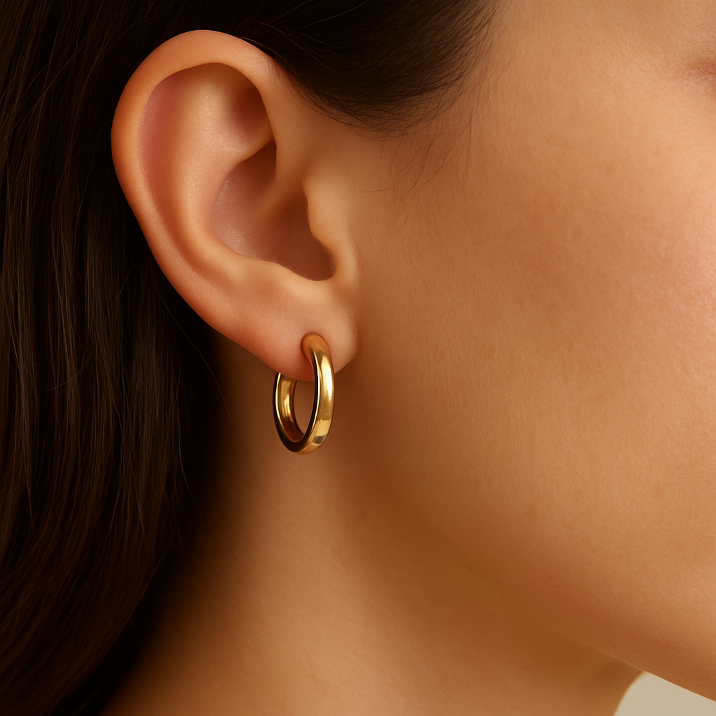 9ct Gold Classic 8mm Hoop Earrings