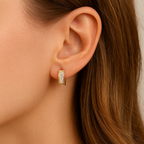 9ct Yellow Gold Sparkle Hoops Earrings