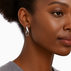 9ct White Gold Twist Infinity Hoop Earrings