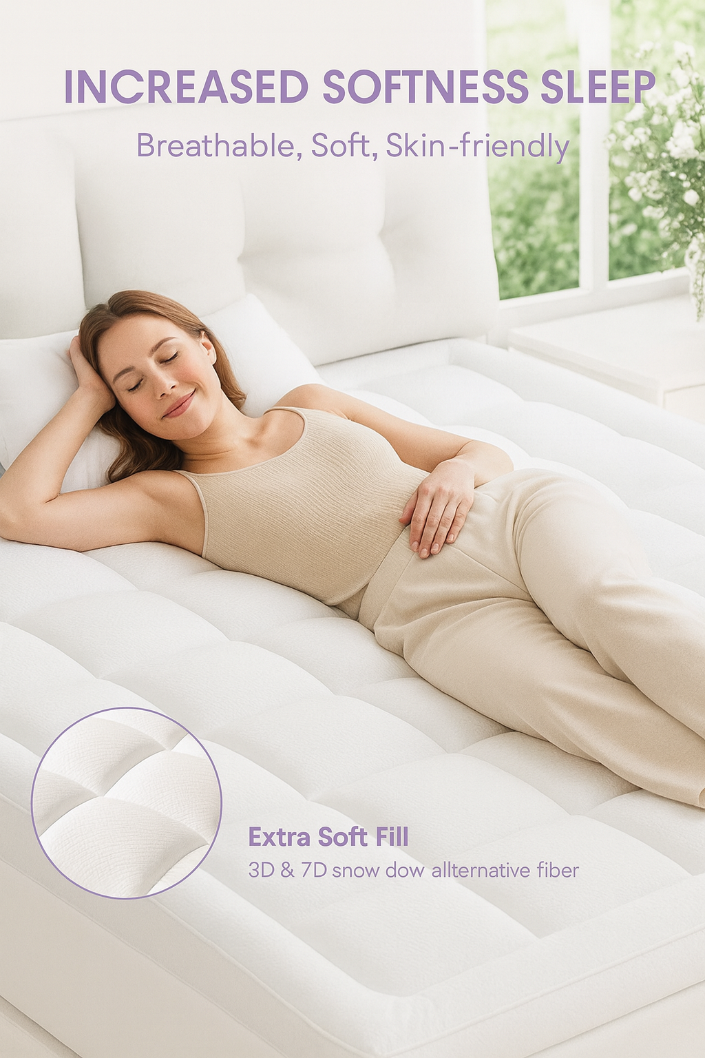 Bamboo Mattress Memory Foam Topper - 6cm