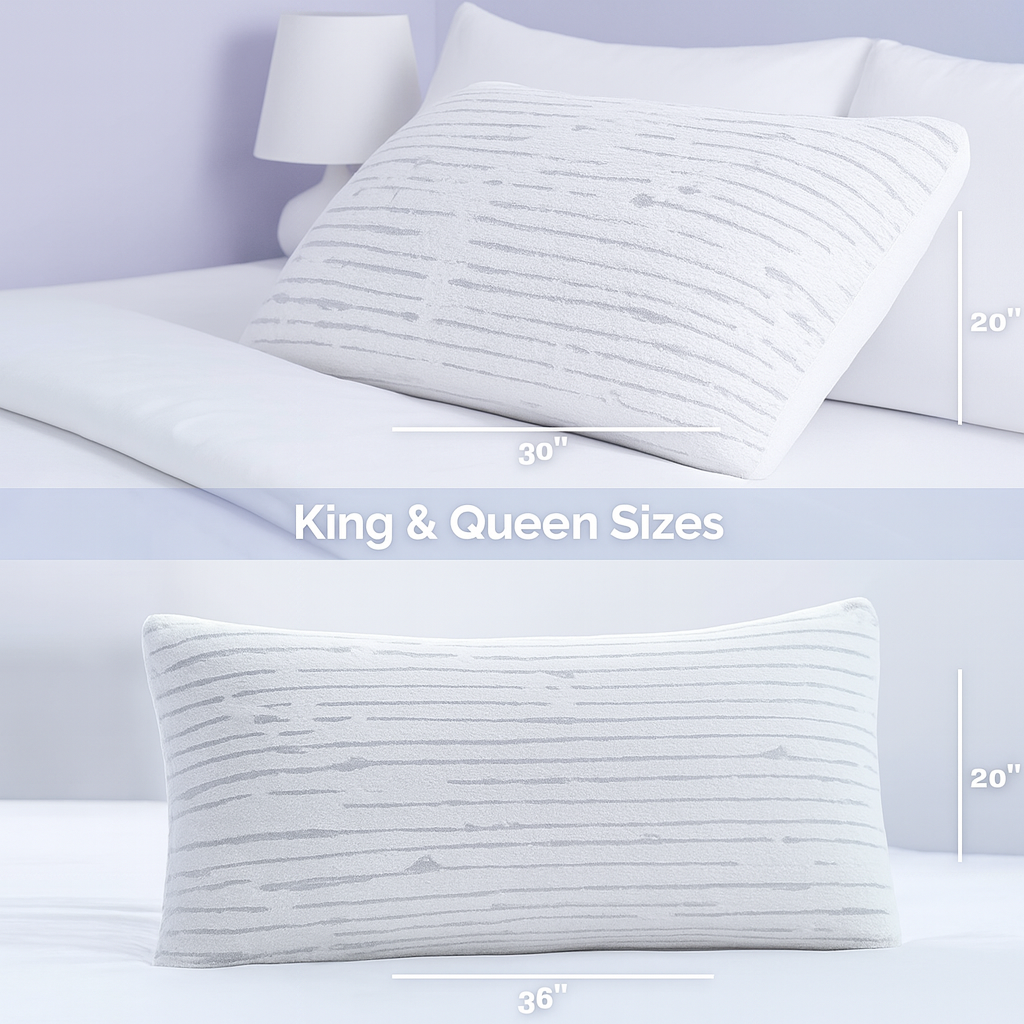 Bamboo Memory Foam Pillow  - 70 x 40 x 13cm