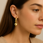 Gold-Tone Honey Love Heart Drop Earrings