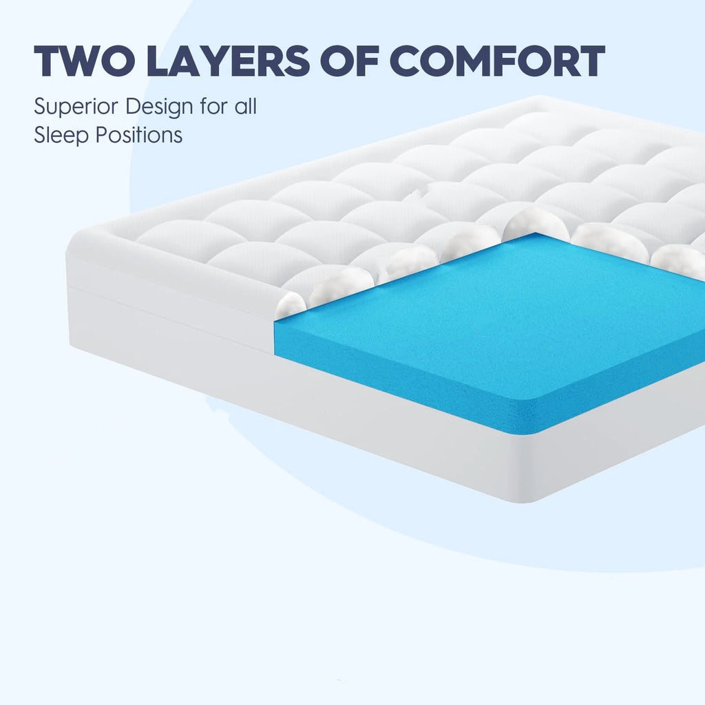 Plush 6Cm Bamboo Fibre Pillow Top Mattress Topper with Foam Core