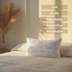 Memory Foam Pillows 1 Pk, Queen Size Bed Pillows for Sleeping, Adjustable Pillow Shredded Memory Foam Filling for Back Stomach & Side Sleeper, Certipur-Us, Washable Bamboo Rayon Cover