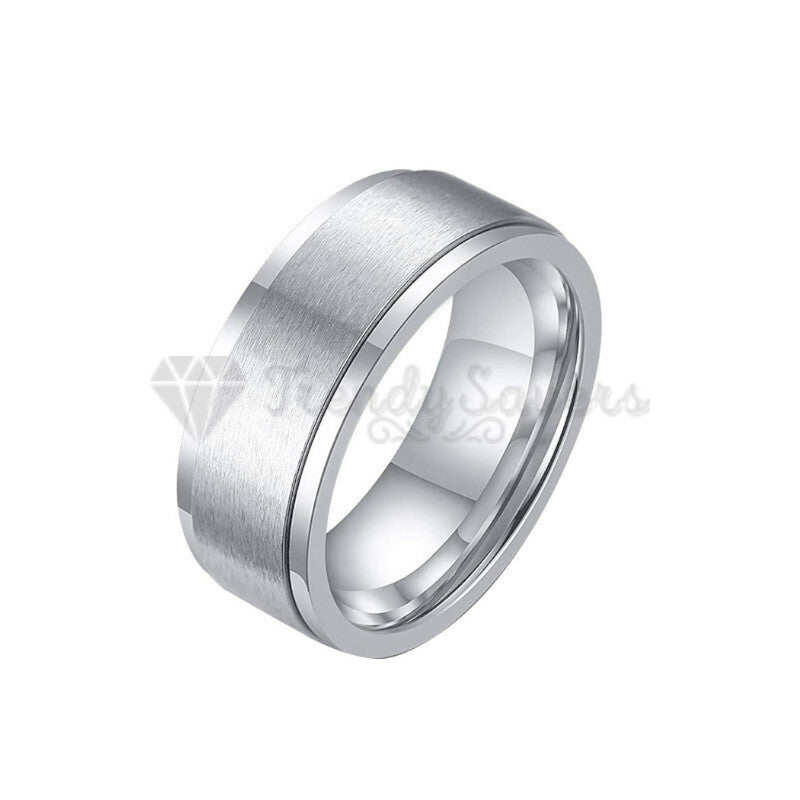 Anti-Anxiety Spinner Fidget Rotating Rings Men Women Band Stainless Steel Rings