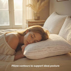 Memory Foam Pillows 1 Pk, Queen Size Bed Pillows for Sleeping, Adjustable Pillow Shredded Memory Foam Filling for Back Stomach & Side Sleeper, Certipur-Us, Washable Bamboo Rayon Cover