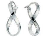 9ct White Gold Twist Infinity Hoop Earrings